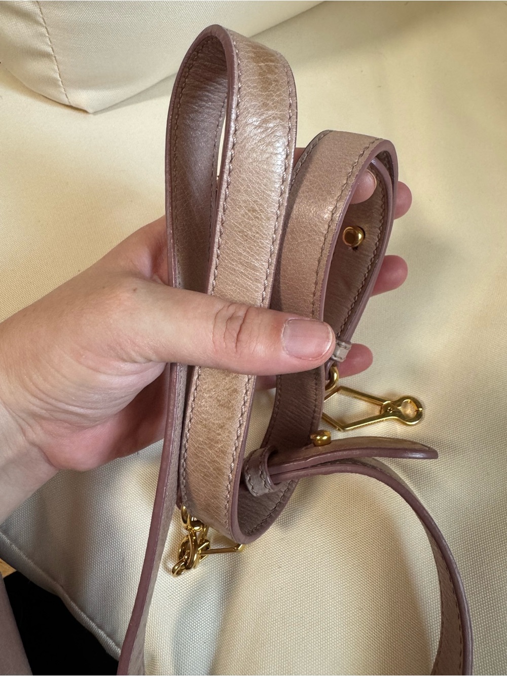 Miu Miu Neutral Pink Matelassé Coffer Hobo Bag w/ Strap - Picture 13 of 16
